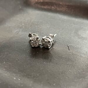 Ring Concierge Round Illusion Diamond Studs - 14K white gold/ Extra Large